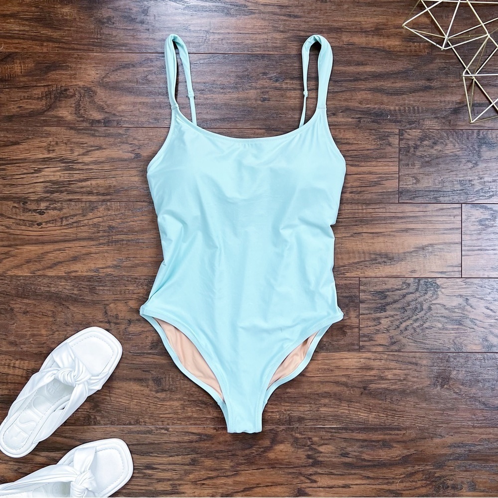 J Crew • Wide-Strap One-Piece Swimsuit turquoise Scenic Aqua blue